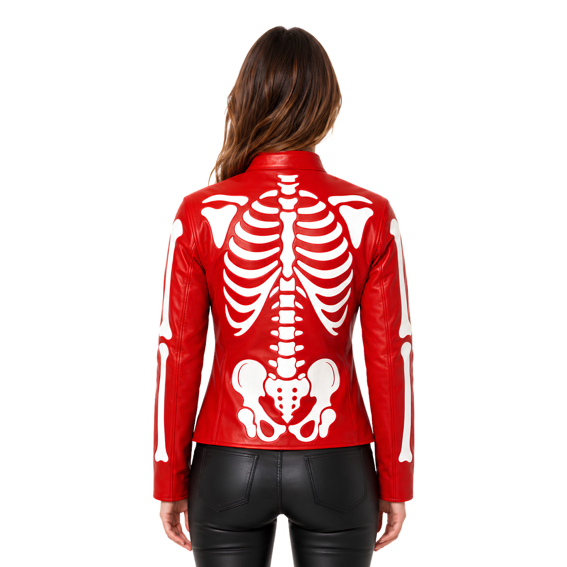 Shop The Red Skeleton Bone Biker Leather Jacket