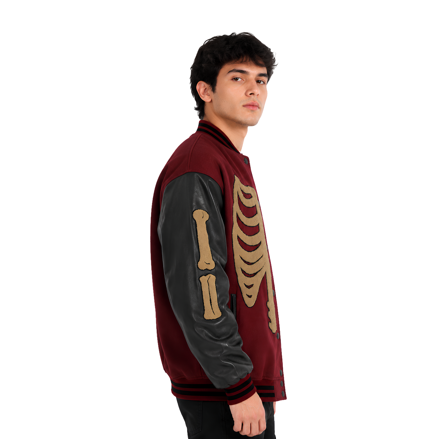Shop The Skeleton Baseball Letterman Jacket Now