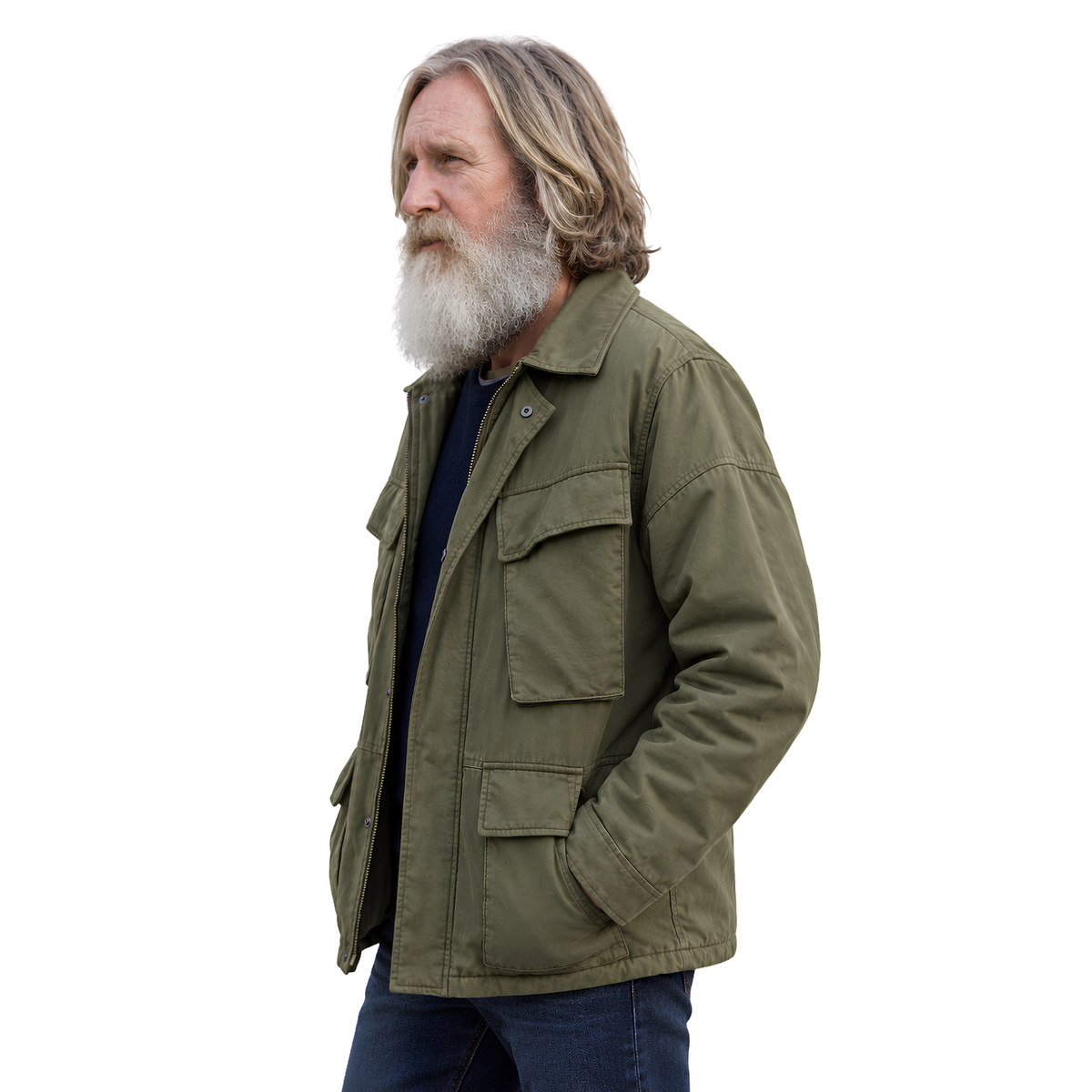 Shop The Small Prophets Michael Sleep Green Cotton Jacket Today