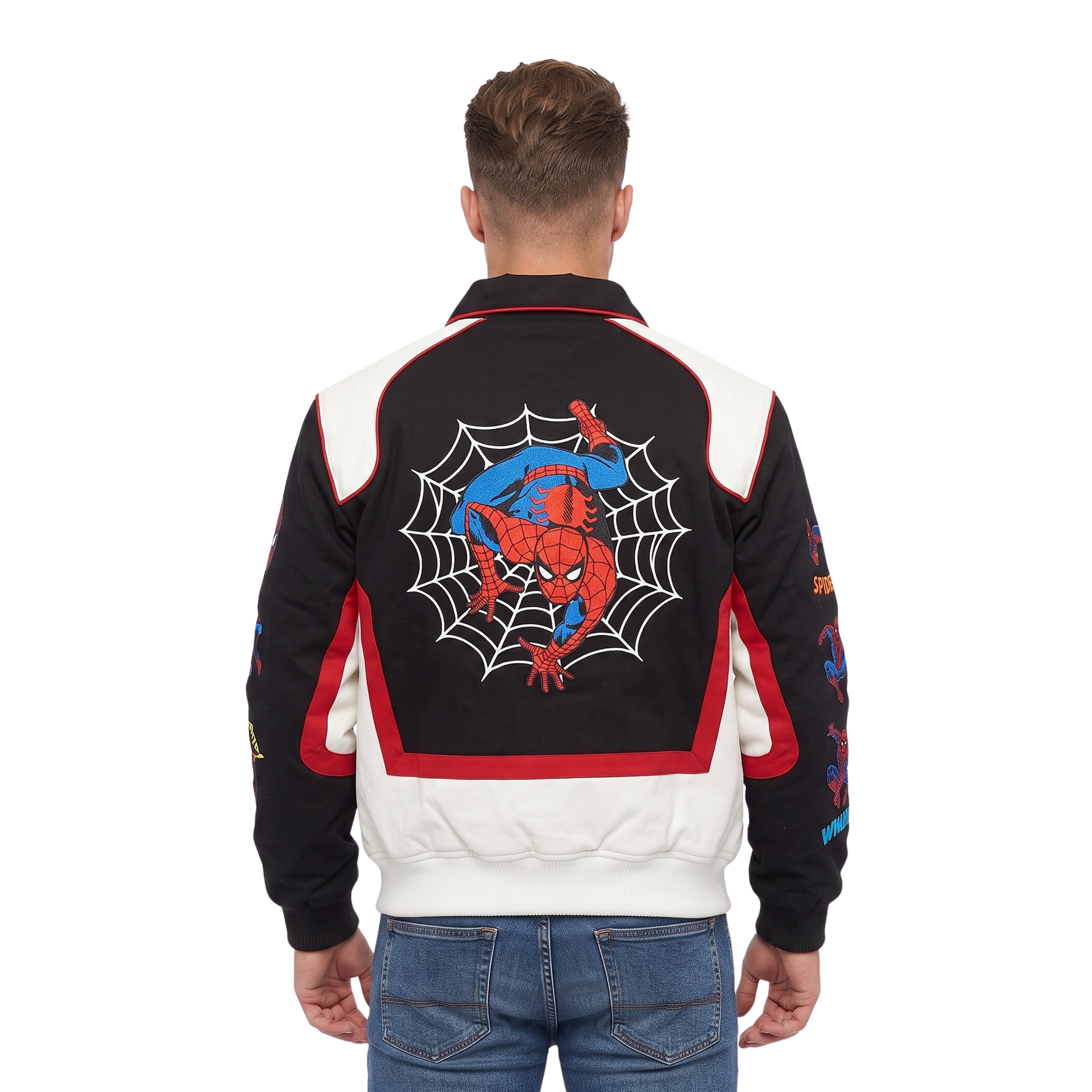 Shop The Spider-Man FW26 Graphic Colorblock Jacket Today