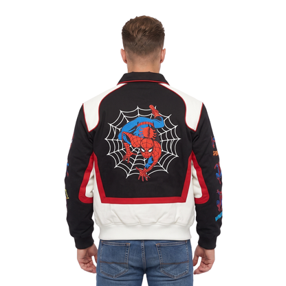 Shop The Spider-Man FW26 Graphic Colorblock Jacket Today