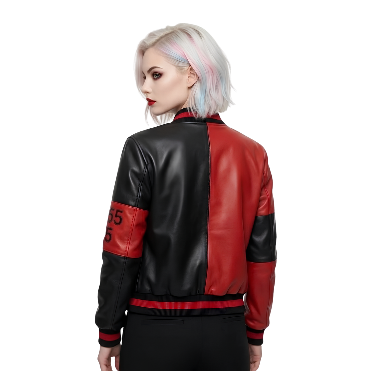 Shop The Suicide Squad Harley Quinn Two Tone Leather Jacket
