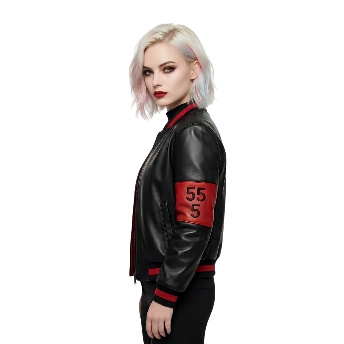 Shop The Suicide Squad Harley Quinn Two Tone Leather Jacket Today