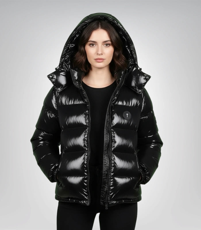 Trapstar Irongate puffer jacket – premium glossy black winter coat