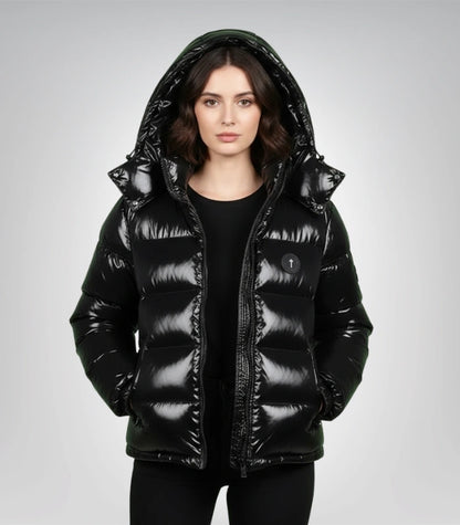 Trapstar Irongate puffer jacket – premium glossy black winter coat